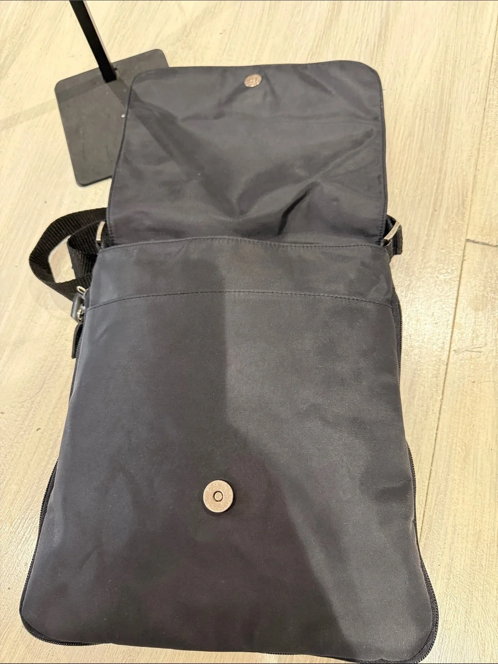 Source Unknown Prada Style Black Nylon Messenger Bag with Adjustable Strap